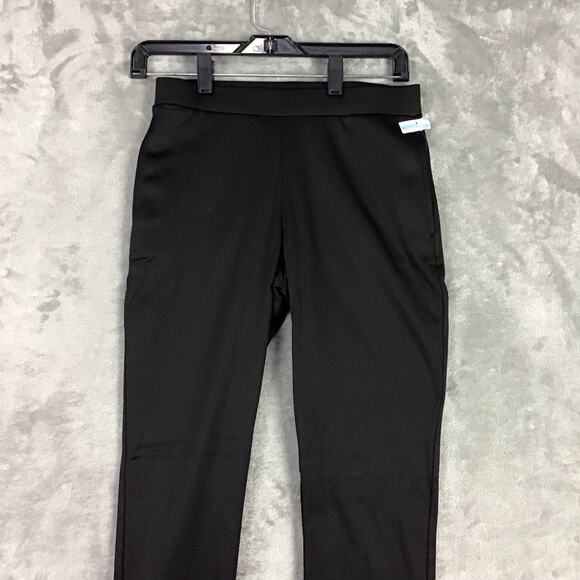 Josie Natori Ponte Skinny Pants Women’s XS Black Pull-On Ankle Zip Stretch NWOT - Picture 11 of 14
